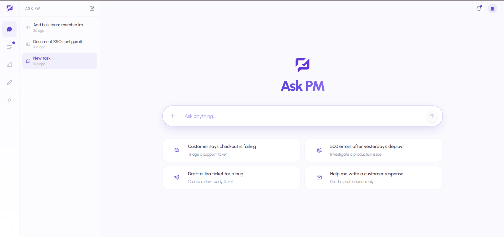 Ask PM global product operations chat interface