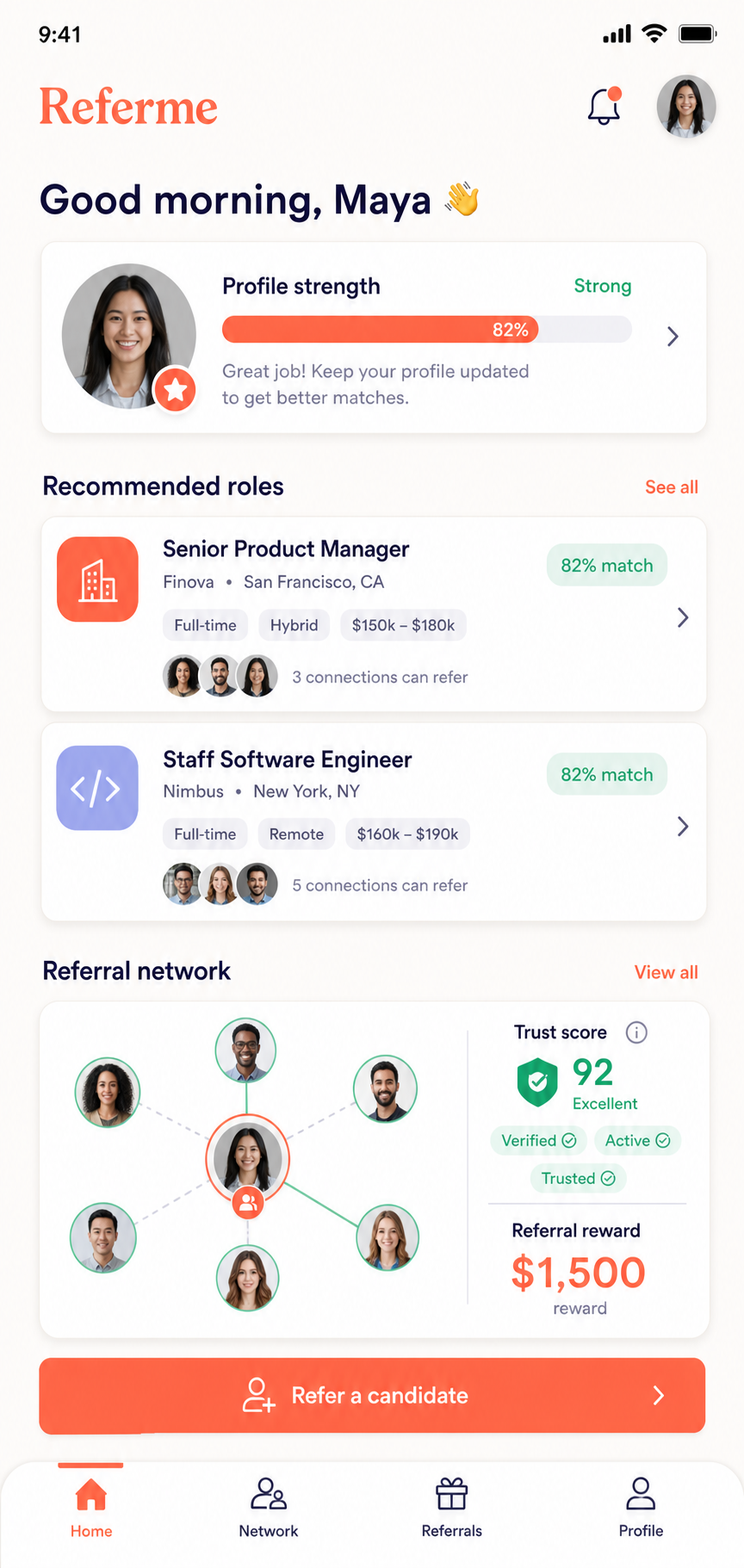 Referme professional referral mobile app