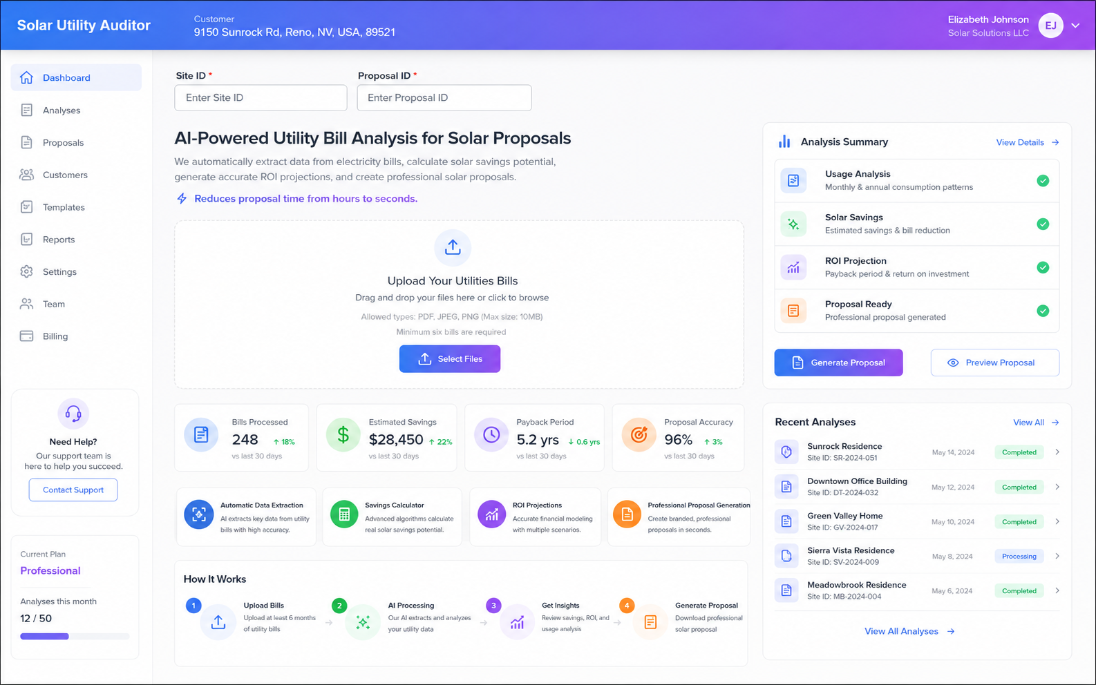 Solar Utility Auditor Platform